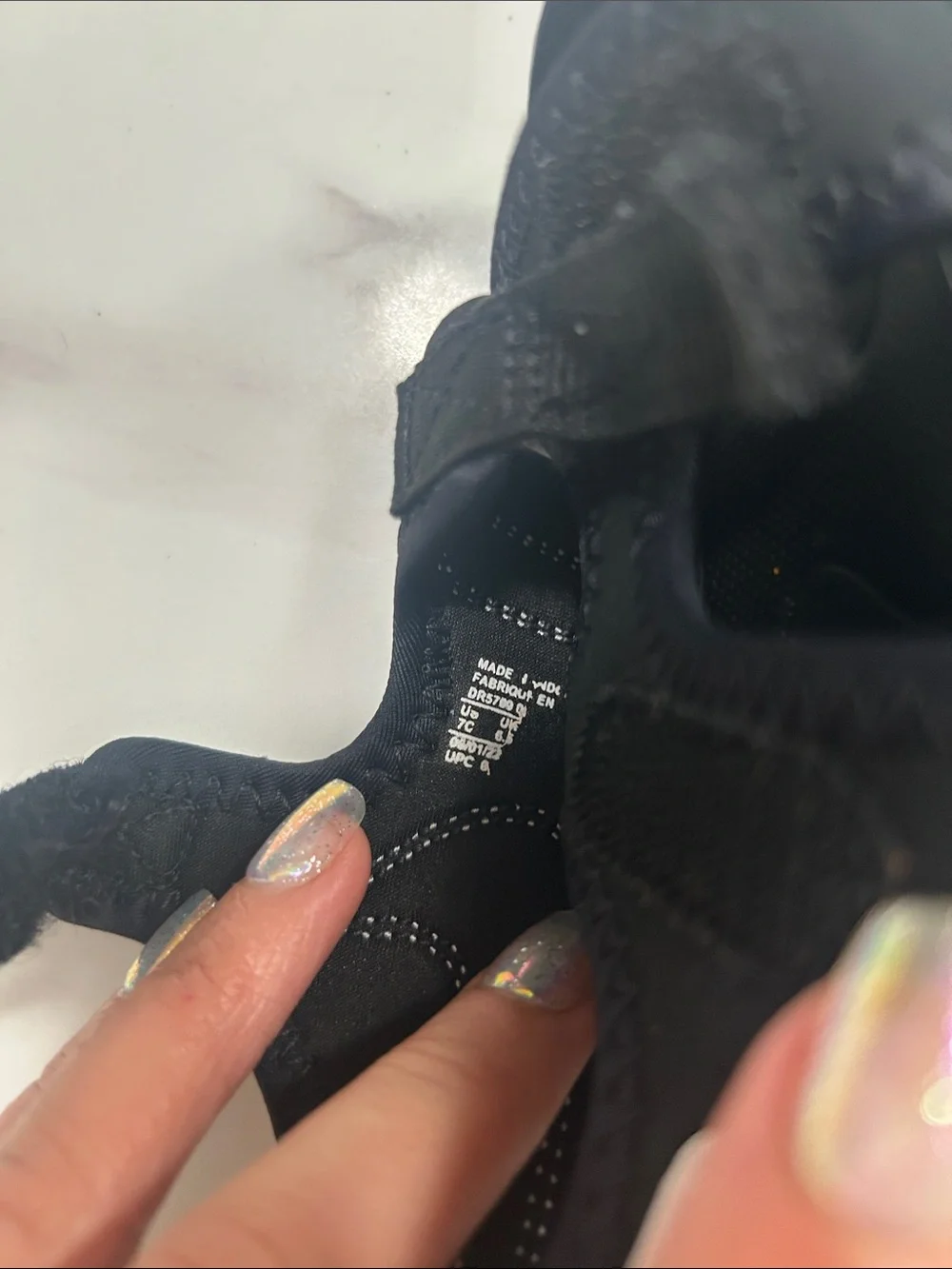 Nike Black and White Toddler Sandals with Hook-and-Loop Straps
